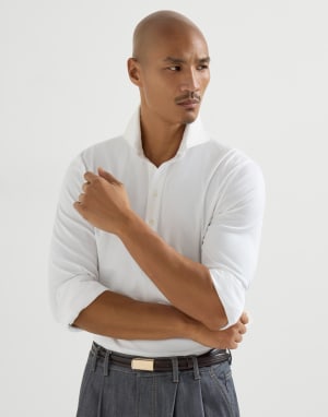 Polo with shirt collar White Man - Brunello Cucinelli