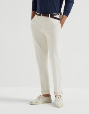 舒适华达呢长裤 灰白色 男款 - Brunello Cucinelli