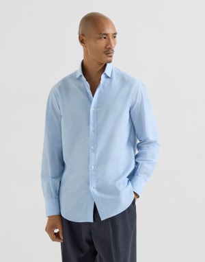 Chemise en Oxford Azur Homme - Brunello Cucinelli