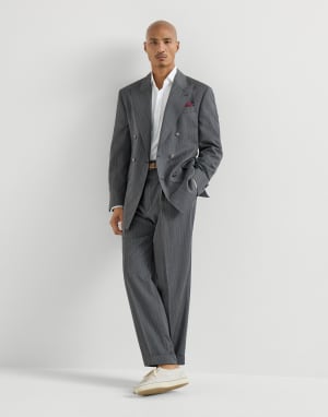 双珠地面料衬衫 白色 男款 - Brunello Cucinelli