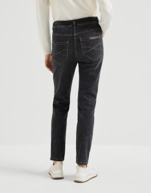 Pantalón Slim Gris Oscuro Mujer - Brunello Cucinelli