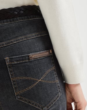 Pantalón Slim Gris Oscuro Mujer - Brunello Cucinelli