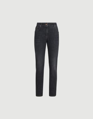 Pantalón Slim Gris Oscuro Mujer - Brunello Cucinelli