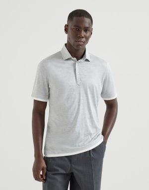 Polo con cuello camisa Gris Perla Hombre - Brunello Cucinelli
