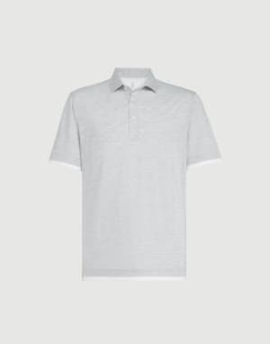 Polo con cuello camisa Gris Perla Hombre - Brunello Cucinelli