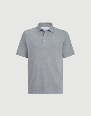 Polo col chemise Gris Moyen Homme - Brunello Cucinelli
