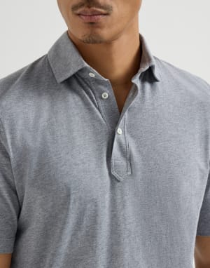 Polo col chemise Gris Moyen Homme - Brunello Cucinelli