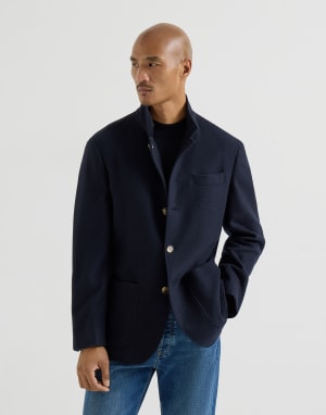 Blazer-style outerwear Navy Blue Man - Brunello Cucinelli