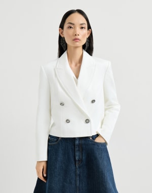 Blazer with monili White Woman - Brunello Cucinelli