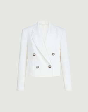 Blazer with monili White Woman - Brunello Cucinelli