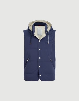 Nylon down vest Blue Man - Brunello Cucinelli