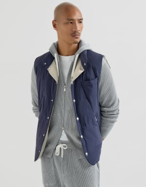 Nylon down vest Blue Man - Brunello Cucinelli