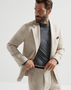 Veste déstructurée en hopsack Sable Homme - Brunello Cucinelli