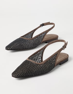 Suede slingback flats Brown Woman - Brunello Cucinelli