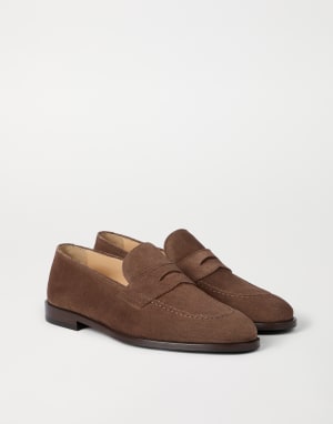 Suede Penny loafer Mud Man - Brunello Cucinelli