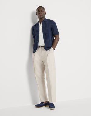 Calfskin penny loafers Avio Blue Man - Brunello Cucinelli