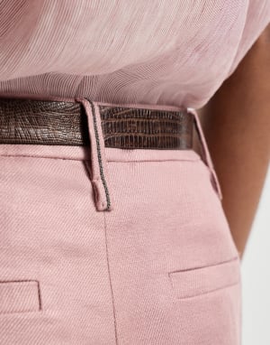 Loose Flared Trousers Pink Woman - Brunello Cucinelli