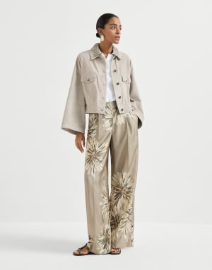 Couture suede jacket Light Grey Woman - Brunello Cucinelli