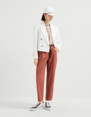 Pantalone cinque tasche Track Arancio Donna - Brunello Cucinelli