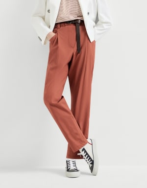 Pantalone cinque tasche Track Arancio Donna - Brunello Cucinelli