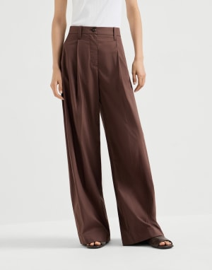 Wide trousers Cocoa Woman - Brunello Cucinelli