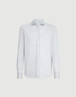 Chemise à col français Gris Perle Homme - Brunello Cucinelli