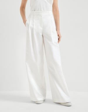 Loose Pleated trousers White Woman - Brunello Cucinelli
