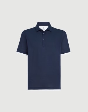 Polo con cuello camisa Azul Hombre - Brunello Cucinelli