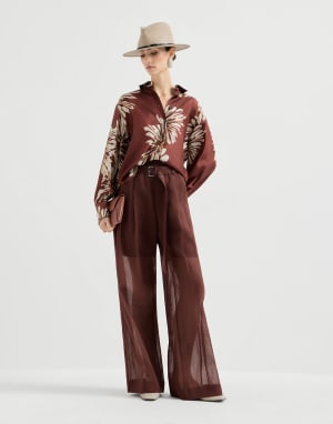 Loose trousers Bordeaux Woman - Brunello Cucinelli