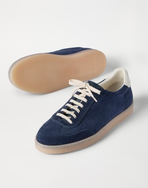 Zapatillas de piel de ante Azul Fuerza Aérea Hombre - Brunello Cucinelli