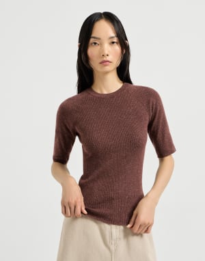 Sparkling cashmere sweater Bordeaux Woman - Brunello Cucinelli