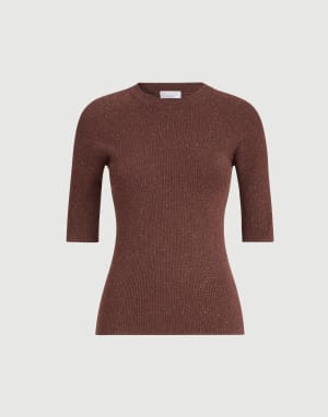 Sparkling cashmere sweater Bordeaux Woman - Brunello Cucinelli