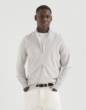 Cashmere cardigan Fog Man - Brunello Cucinelli