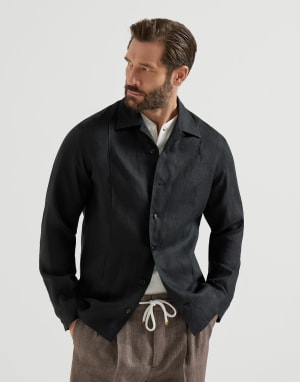 Camisa con Crête Negro Hombre - Brunello Cucinelli