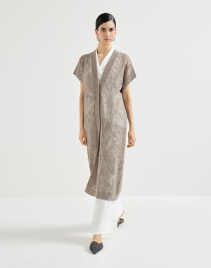 Dazzling water lilies long cardigan Mud Woman - Brunello Cucinelli
