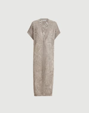 Dazzling water lilies long cardigan Mud Woman - Brunello Cucinelli