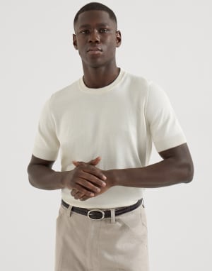Tee-shirt en coton Ivoire Homme - Brunello Cucinelli