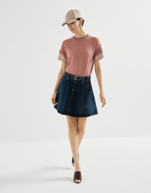 Jersey ligero de cachemir y seda Rosa Mujer - Brunello Cucinelli