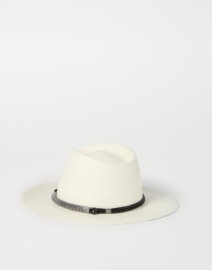Fedora en paille Blanc Femme - Brunello Cucinelli