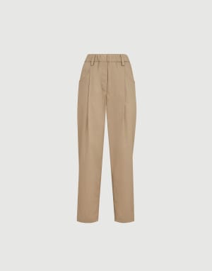 Five-pocket Track trousers Sand Woman - Brunello Cucinelli