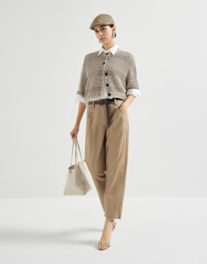 Five-pocket Track trousers Sand Woman - Brunello Cucinelli