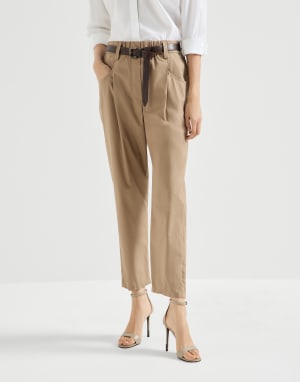 Five-pocket Track trousers Sand Woman - Brunello Cucinelli