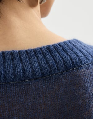 Maglia in lana vergine e mohair Blu Donna - Brunello Cucinelli
