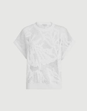 T-shirt Dazzling Water Lillies Bianco Donna - Brunello Cucinelli