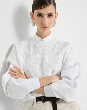 T-shirt Dazzling Water Lillies Bianco Donna - Brunello Cucinelli