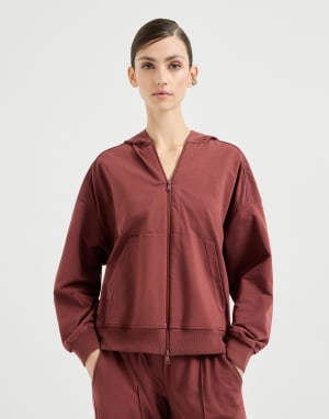 Sudadera de felpa ligera Rojo Mujer - Brunello Cucinelli