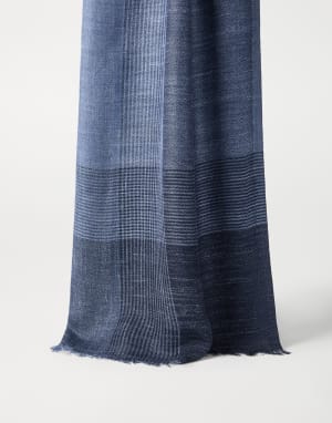 Écharpe en lin et soie Denim Homme - Brunello Cucinelli