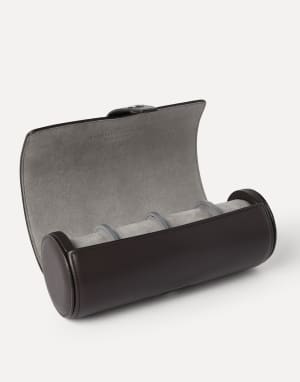 Portarrelojes de piel de becerro Marrón Oscuro Hombre - Brunello Cucinelli