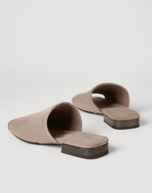 Mules en daim Marron Femme - Brunello Cucinelli