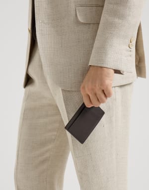 Tarjetero de piel de becerro Marrón Oscuro Hombre - Brunello Cucinelli